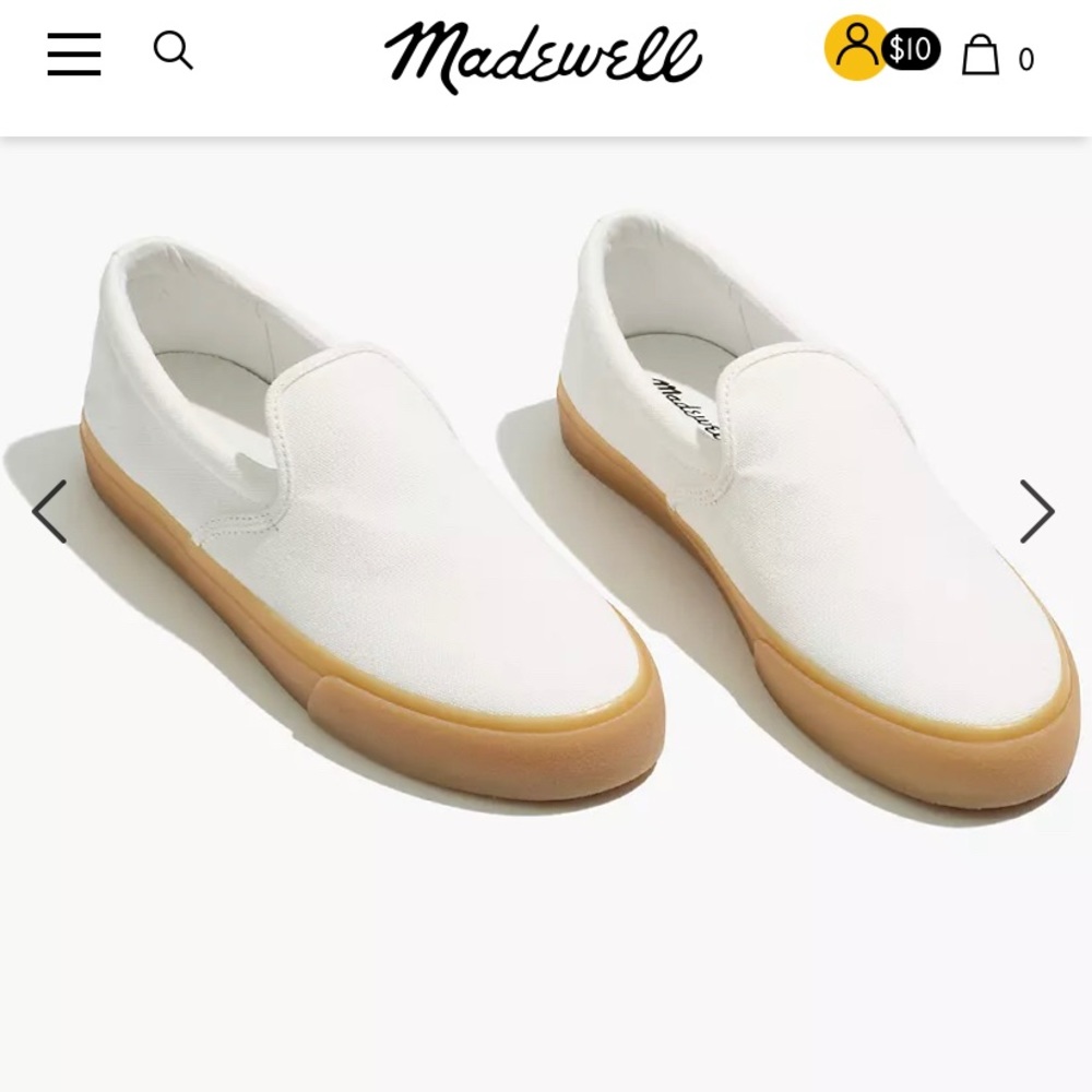 NEW Madewell Canvas Slip On Sneakers - 8.5